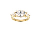 White Cubic Zirconia 18k Yellow Gold Over Sterling Silver April Birthstone Ring 5.32ctw