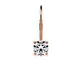 White Cubic Zirconia 14k Rose Gold Earrings With Velvet Gift Box 1.00ctw