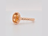 Oval Citrine 14K Rose Gold Over Sterling Silver Ring 0.67ctw