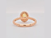 Oval Citrine 14K Rose Gold Over Sterling Silver Ring 0.67ctw