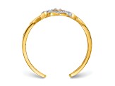 14K Yellow Gold Diamond Heart Toe Ring