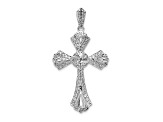 Rhodium Over 14K White Gold 1/3ct. Diamond Fancy Cross Pendant