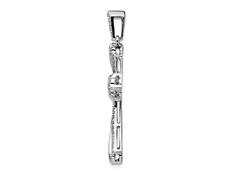 Rhodium Over 14K White Gold 1/3ct. Diamond Fancy Cross Pendant