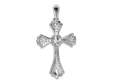 Rhodium Over 14K White Gold 1/3ct. Diamond Fancy Cross Pendant