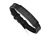 Stainless Steel Black IP-plated Solid Carbon Fiber Bracelet
