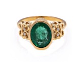 2.90 Ctw Emerald With 0.04 Ctw White Diamond Ring in 14K YG