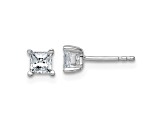 14K White Gold Lab Grown Diamond 3/4ctw Princess VS/SI GH 4 Prong Earrings