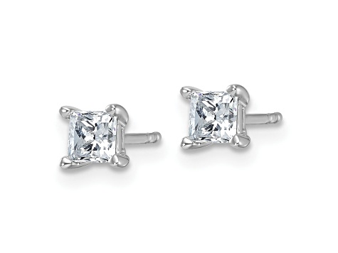 14K White Gold Lab Grown Diamond 3/4ctw Princess VS/SI GH 4 Prong Earrings