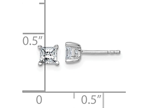 14K White Gold Lab Grown Diamond 3/4ctw Princess VS/SI GH 4 Prong Earrings