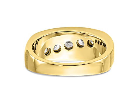 10K Yellow Gold Lab Grown Diamond SI1/SI2, G H I, Men's 5-Stone Ring