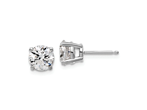 Rhodium Over 14K Gold Lab Grown Diamond 2ct. VS/SI GH+, 4-Prong Earrings