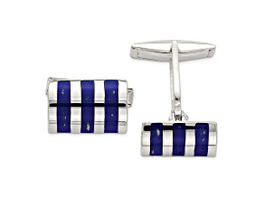 Sterling Silver Lapis Cuff Links