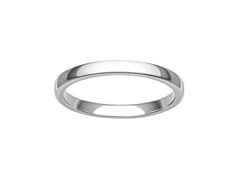 2mm Low Dome Comfort Fit Band in Platinum