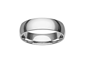 6mm Low Dome Comfort Fit Men's Band in Platinum