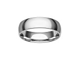 6mm Low Dome Comfort Fit Men's Band in Platinum