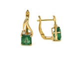 2.89 Ctw Emerald with 0.04 Ctw Diamond Earring in 14K YG