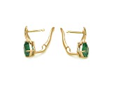 2.89 Ctw Emerald with 0.04 Ctw Diamond Earring in 14K YG