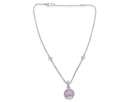 Judith Ripka 5.98ctw Pink and 1.22ctw White Bella Luce Rhodium Over Sterling Silver Pendant