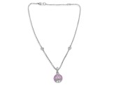 Judith Ripka 5.98ctw Pink and 1.22ctw White Bella Luce Rhodium Over Sterling Silver Pendant