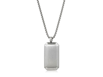 Picture of Invicta Jewelry Small Beveled Edge Antiqued Steel Dog Tag - 24"
