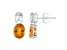 9x7mm Oval Citrine And White Topaz Rhodium Over Sterling Silver Earrings