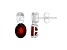 9x7mm Oval Garnet And White Topaz Rhodium Over Sterling Silver Earrings