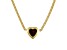 14K Yellow Gold Over Sterling Silver Garnet Heart Curb Chain Necklace 1.2ctw