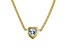 14K Yellow Gold Over Sterling Silver Lab Created White Sapphire Heart Curb Chain Necklace 1.2ctw