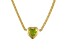 14K Yellow Gold Over Sterling Silver Peridot Heart Curb Chain Necklace 1.0ctw