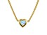 14K Yellow Gold Over Sterling Silver Lab Created Opal Heart Curb Chain Necklace .6ctw