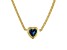 14K Yellow Gold Over Sterling Silver London Blue Topaz Heart Curb Chain Necklace 1.0ctw