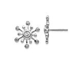 14K White Gold Diamond Snowflake Earrings