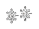 14K White Gold Diamond Snowflake Earrings