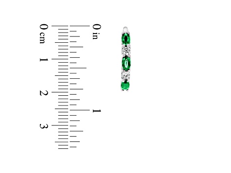 2.00ctw Emerald and Diamond Hoop Earrings in 14k White Gold