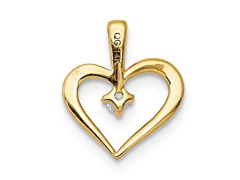 14k Yellow Gold Diamond Heart Pendant