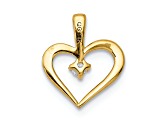 14k Yellow Gold Diamond Heart Pendant