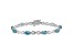 Rhodium Over 14k White Gold Blue Topaz and Diamond Infinity Bracelet