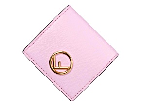 Fendi Calf Leather F logo Lavanda Pink Leather Coin