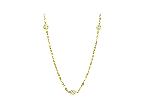 Judith Ripka 1.0ctw Round Yellow Bella Luce Diamond Simulant 14k Gold Clad 5-Station Necklace