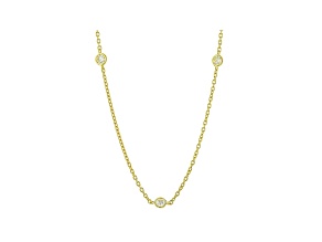 Judith Ripka 1.0ctw Round Yellow Bella Luce Diamond Simulant 14k Gold Clad 5-Station Necklace