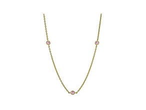 Judith Ripka 1.0ctw Round Pink Bella Luce Diamond Simulant 14k Gold Clad 5-Station Necklace