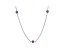 Judith Ripka 1.0ctw Round Amethyst Rhodium Over Sterling Silver 5-Station Necklace