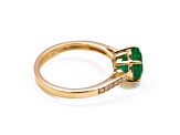 2.01 Ctw Emerald With 0.10 Ctw White Diamond Ring in 14K YG