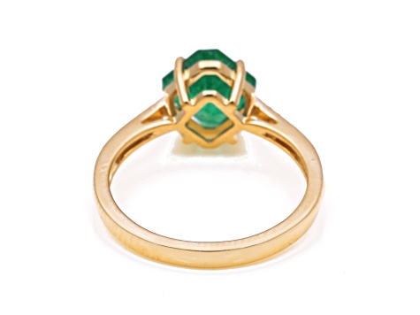 2.01 Ctw Emerald With 0.10 Ctw White Diamond Ring in 14K YG