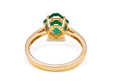 2.01 Ctw Emerald With 0.10 Ctw White Diamond Ring in 14K YG