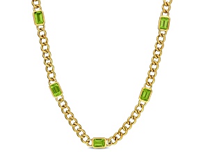 Peridot 14K Yellow Gold Link Necklace 2.85ctw