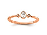 14K Rose Gold Petite Pear Diamond Ring 0.13ctw