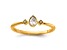 14K Yellow Gold Petite Pear Diamond Ring 0.13ctw