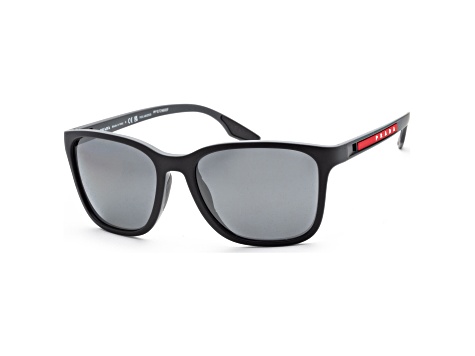 Prada Men's Linea Rossa 57mm Gray Rubber Sunglasses|PS-02WS-UFK07H