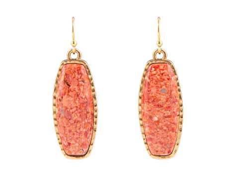 Barse Jewelry Orange Sponge Coral Gold Tone Odyssey Statement Earrings